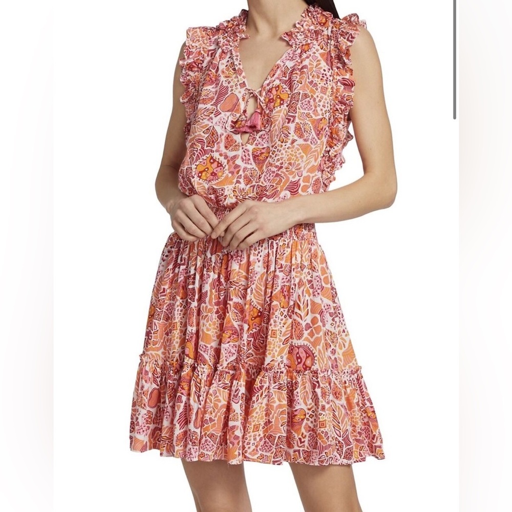 Poupette St. Barth Triny Red Pink Floral Dress